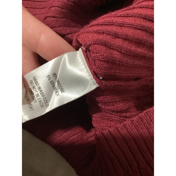 Lulus Red Ribbed One Shoulder Pullover Long Sleeve Blouse S - Picture 5 of 5